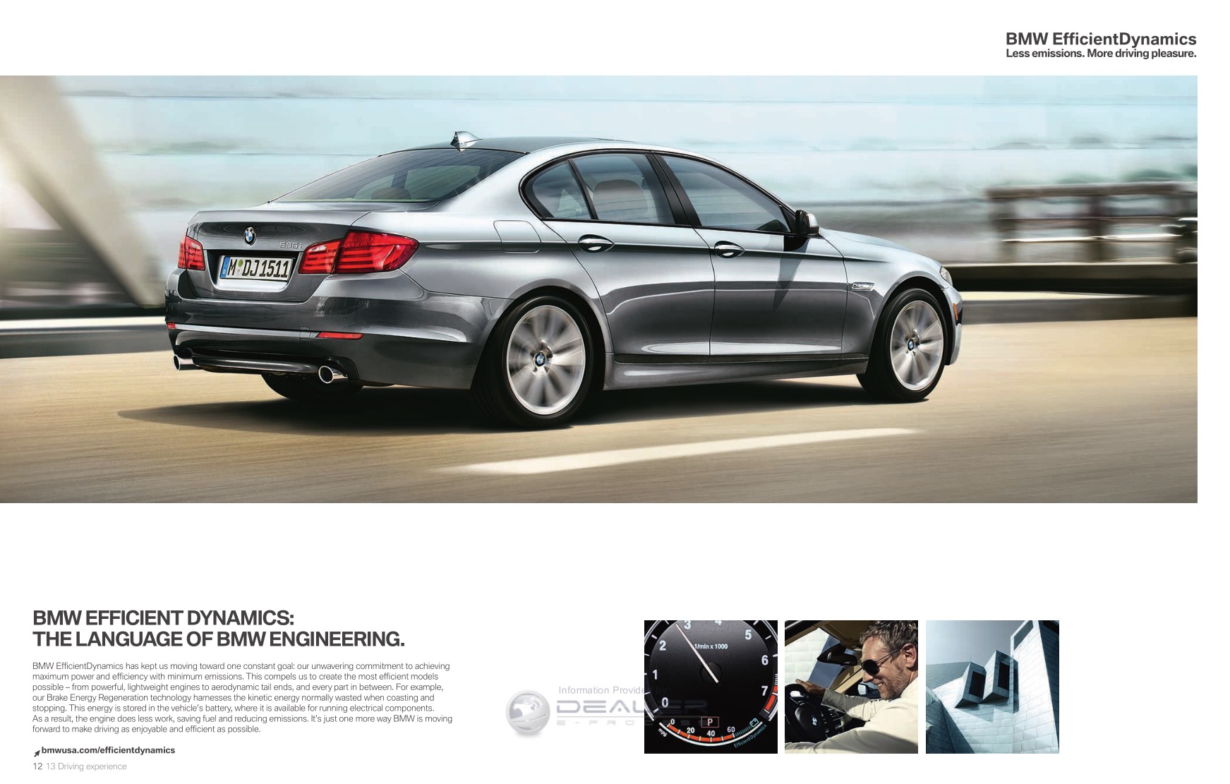 2012 BMW 5-Series Brochure Page 13